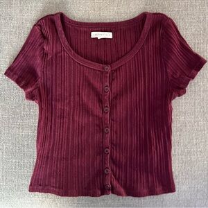 Aeropostale Scoop Neck Cropped T-Shirt